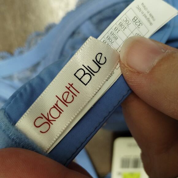 Skarlett Blue Size 32B Minx Lace Unlined Balconette Underwire Bra NWT - Picture 5 of 8